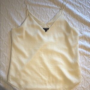 Express Women's White V-Neck Top